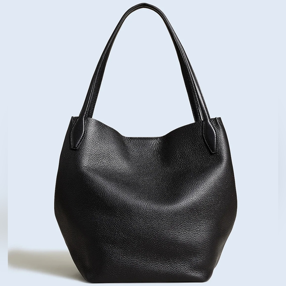 Madewell Shopper Tote in Soft Grain Pebbled Leather - Black, BNWT